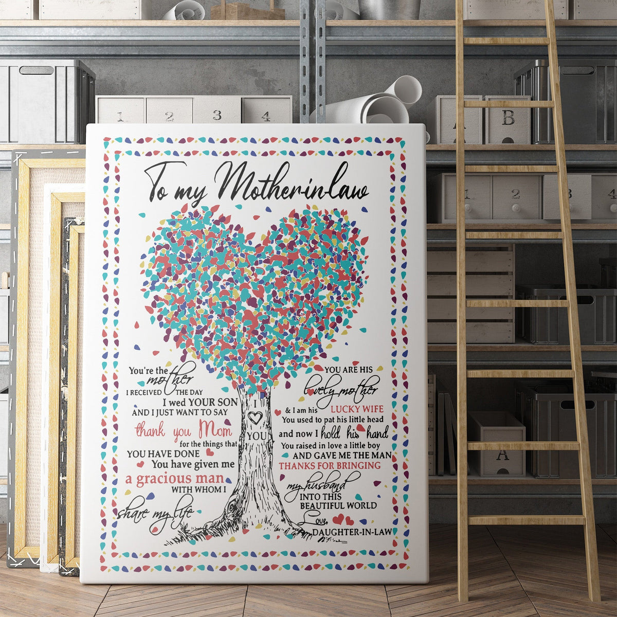 Wall Art Gift Ideas For Mom In Law, Custom Personalized Canvas Painting, Canvas Hanging Wall Art Gift, Tree Of Life Framed Prints, Canvas