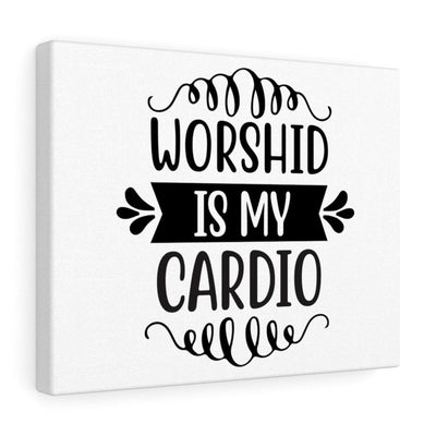 Scripture Canvas Worship Is My Cardio Christian Wall Art Meaningful Home Decor Gifts Unique Housewarming Gift Ideas Framed Prints, Canvas