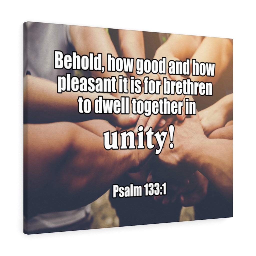 Scripture Canvas Unity Psalm 133:1 Christian Wall Art Bible Verse Meaningful Home Decor Gifts Unique Housewarming Gift Ideas Framed Prints, Canvas