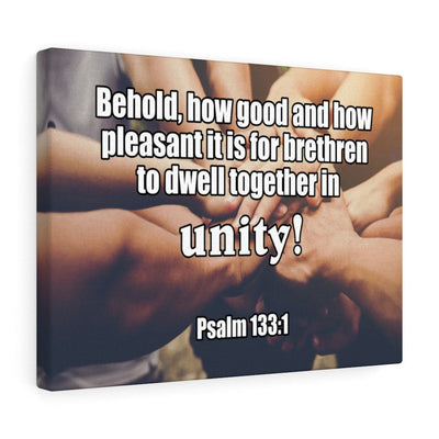 Scripture Canvas Unity Psalm 133:1 Christian Wall Art Bible Verse Meaningful Home Decor Gifts Unique Housewarming Gift Ideas Framed Prints, Canvas