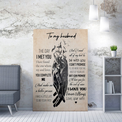 Personalized Canvas Painting, Canvas Hanging Wall Art Gift For Husband, You Complete Me Wall Art, I'll Love You Forever Always Wall Art Framed Prints, Canvas