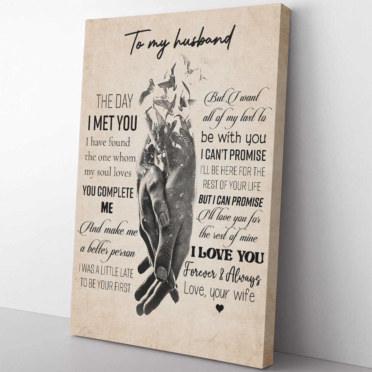 Personalized Canvas Painting, Canvas Hanging Wall Art Gift For Husband, You Complete Me Wall Art, I'll Love You Forever Always Wall Art Framed Prints, Canvas