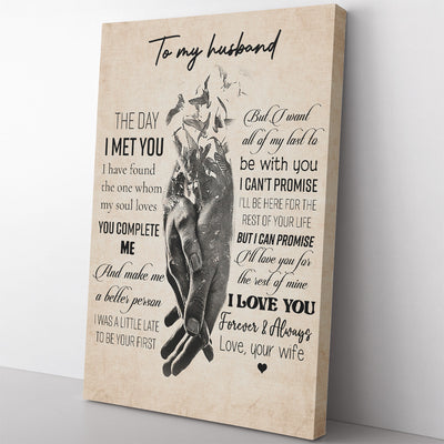 Personalized Canvas Painting, Canvas Hanging Wall Art Gift For Husband, You Complete Me Wall Art, I'll Love You Forever Always Wall Art Framed Prints, Canvas