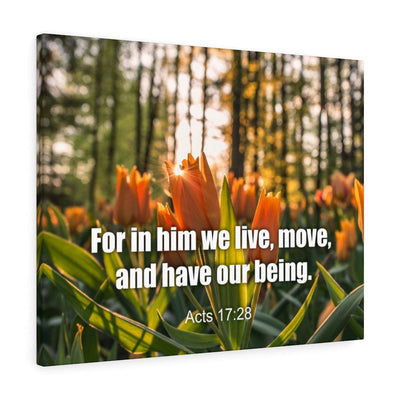Scripture Canvas Our Being Acts 17:28 Christian Wall Art Bible Verse Meaningful Home Decor Gifts Unique Housewarming Gift Ideas Framed Prints, Canvas