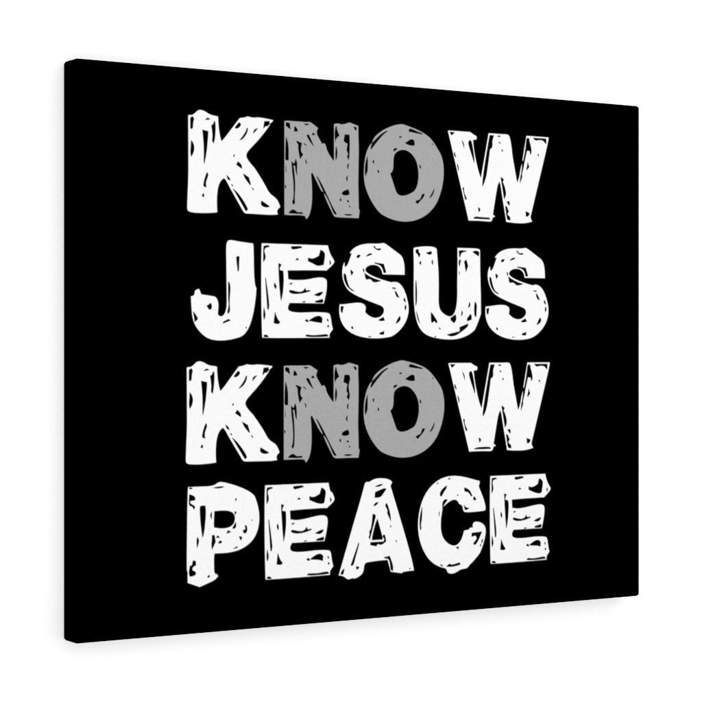 Scripture Canvas Know Jesus Know Peace Christian Wall Art Bible Verse Meaningful Home Decor Gifts Unique Housewarming Gift Ideas Framed Prints, Canvas