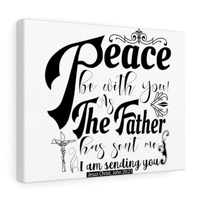 Scripture Canvas Peace Be With Christian Wall Art Meaningful Home Decor Gifts Unique Housewarming Gift Ideas Framed Prints, Canvas