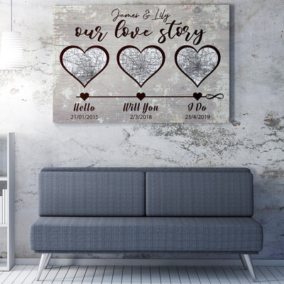 Hello, Will You, I Do To Infinity, Map Art Print, Anniversary Wedding Gift
