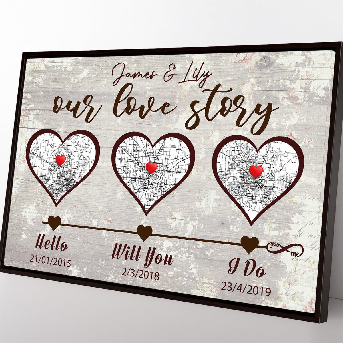 Hello, Will You, I Do To Infinity, Map Art Print, Anniversary Wedding Gift