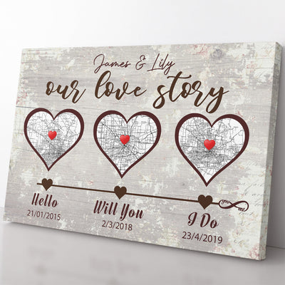 Hello, Will You, I Do To Infinity, Map Art Print, Anniversary Wedding Gift