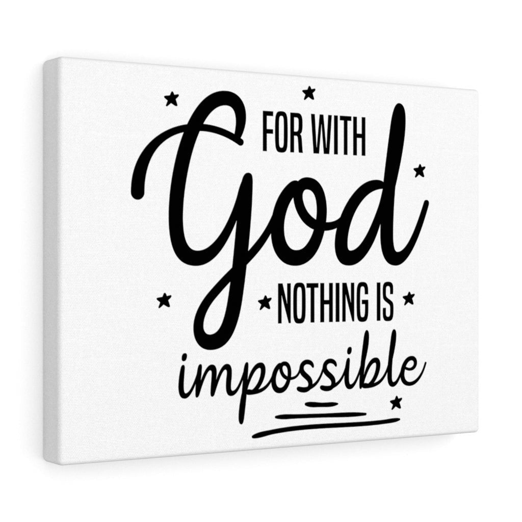 Scripture Canvas For With God Nothing Is Impossible Christian Wall Art Meaningful Home Decor Gifts Unique Housewarming Gift Ideas Framed Prints, Canvas