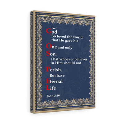Scripture Canvas Gospel John 3:16 Christian Wall Art Bible Verse Meaningful Home Decor Gifts Unique Housewarming Gift Ideas Framed Prints, Canvas