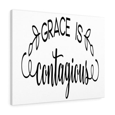 Scripture Canvas Grace Is Contagious Christian Wall Art Meaningful Home Decor Gifts Unique Housewarming Gift Ideas Framed Prints, Canvas