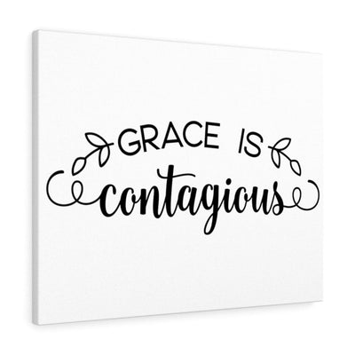 Scripture Canvas Grace Is Contagious Christian Wall Art Meaningful Home Decor Gifts Unique Housewarming Gift Ideas Framed Prints, Canvas