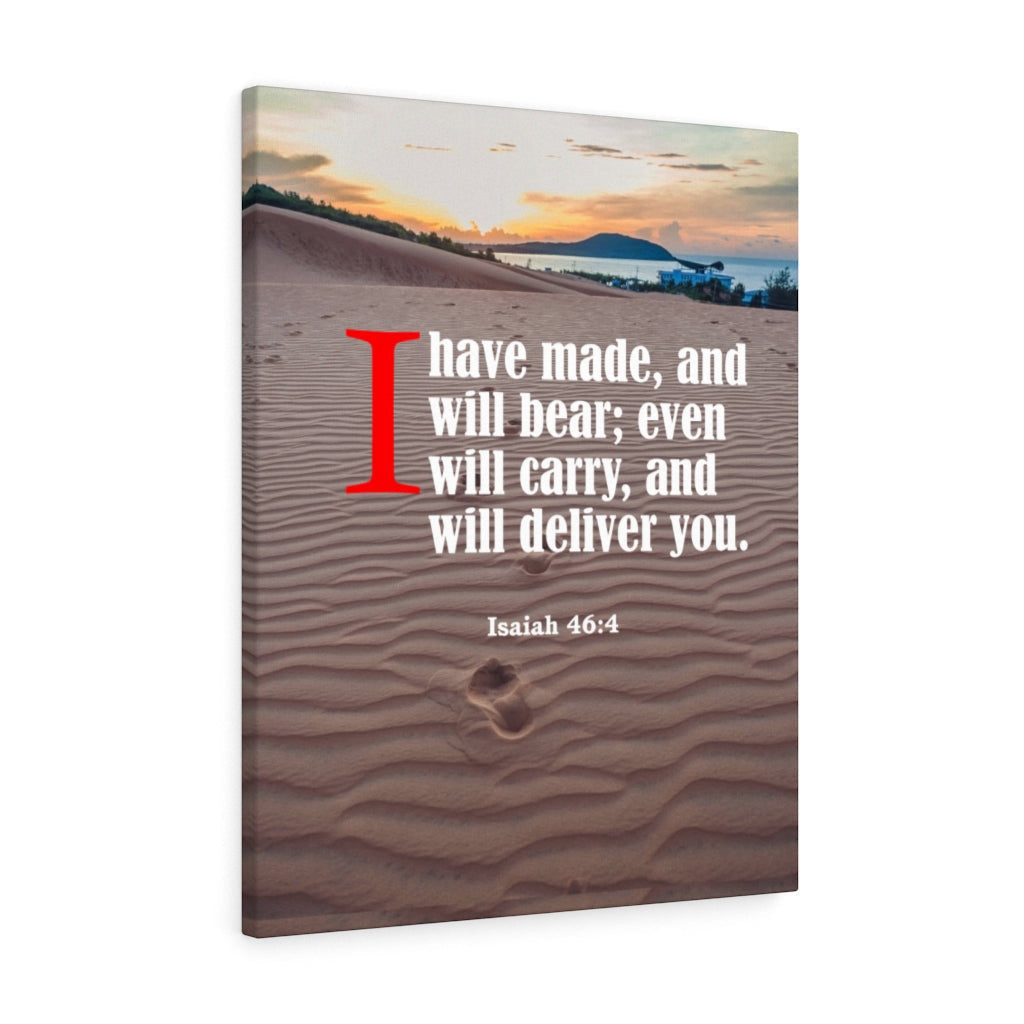 Scripture Canvas Lord Will Carry You Isaiah 46:4 Christian Wall Art Bible Verse Meaningful Home Decor Gifts Unique Housewarming Gift Ideas Framed Prints, Canvas