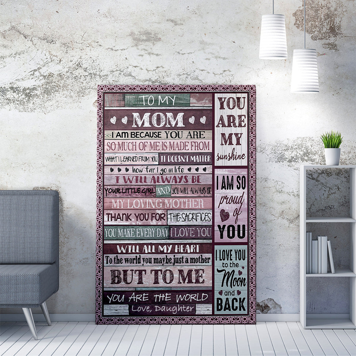 Personalized Canvas Painting, Canvas Hanging Wall Art Gift For Mom, I Am Because You Are So Much Of Me Made From Wall Art Framed Prints, Canvas