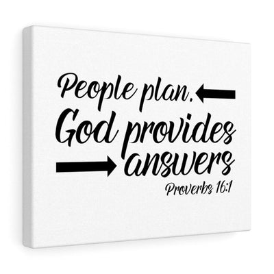 Scripture Canvas God Provides Proverbs 16:1 Christian Wall Art Bible Verse Meaningful Home Decor Gifts Unique Housewarming Gift Ideas Framed Prints, Canvas