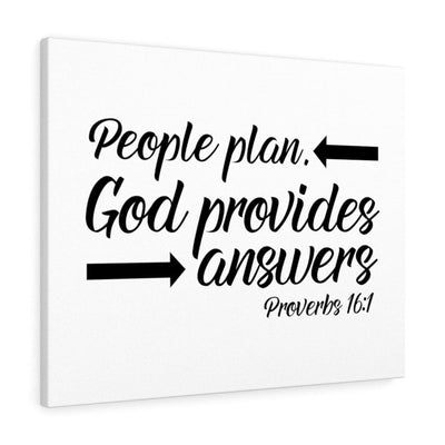 Scripture Canvas God Provides Proverbs 16:1 Christian Wall Art Bible Verse Meaningful Home Decor Gifts Unique Housewarming Gift Ideas Framed Prints, Canvas