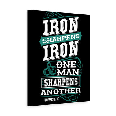 Scripture Canvas Iron Sharpens Iron Proverbs 27:17 Christian Wall Art Bible Verse Meaningful Home Decor Gifts Unique Housewarming Gift Ideas Framed Prints, Canvas