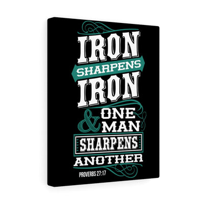 Scripture Canvas Iron Sharpens Iron Proverbs 27:17 Christian Wall Art Bible Verse Meaningful Home Decor Gifts Unique Housewarming Gift Ideas Framed Prints, Canvas
