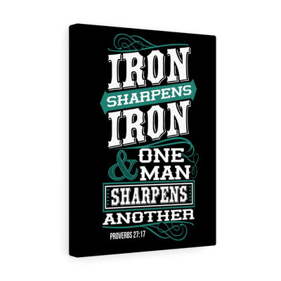 Scripture Canvas Iron Sharpens Iron Proverbs 27:17 Christian Wall Art Bible Verse Meaningful Home Decor Gifts Unique Housewarming Gift Ideas Framed Prints, Canvas