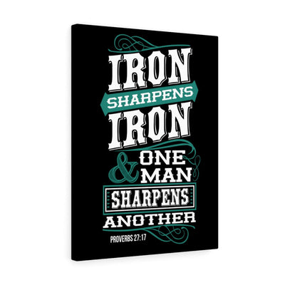 Scripture Canvas Iron Sharpens Iron Proverbs 27:17 Christian Wall Art Bible Verse Meaningful Home Decor Gifts Unique Housewarming Gift Ideas Framed Prints, Canvas