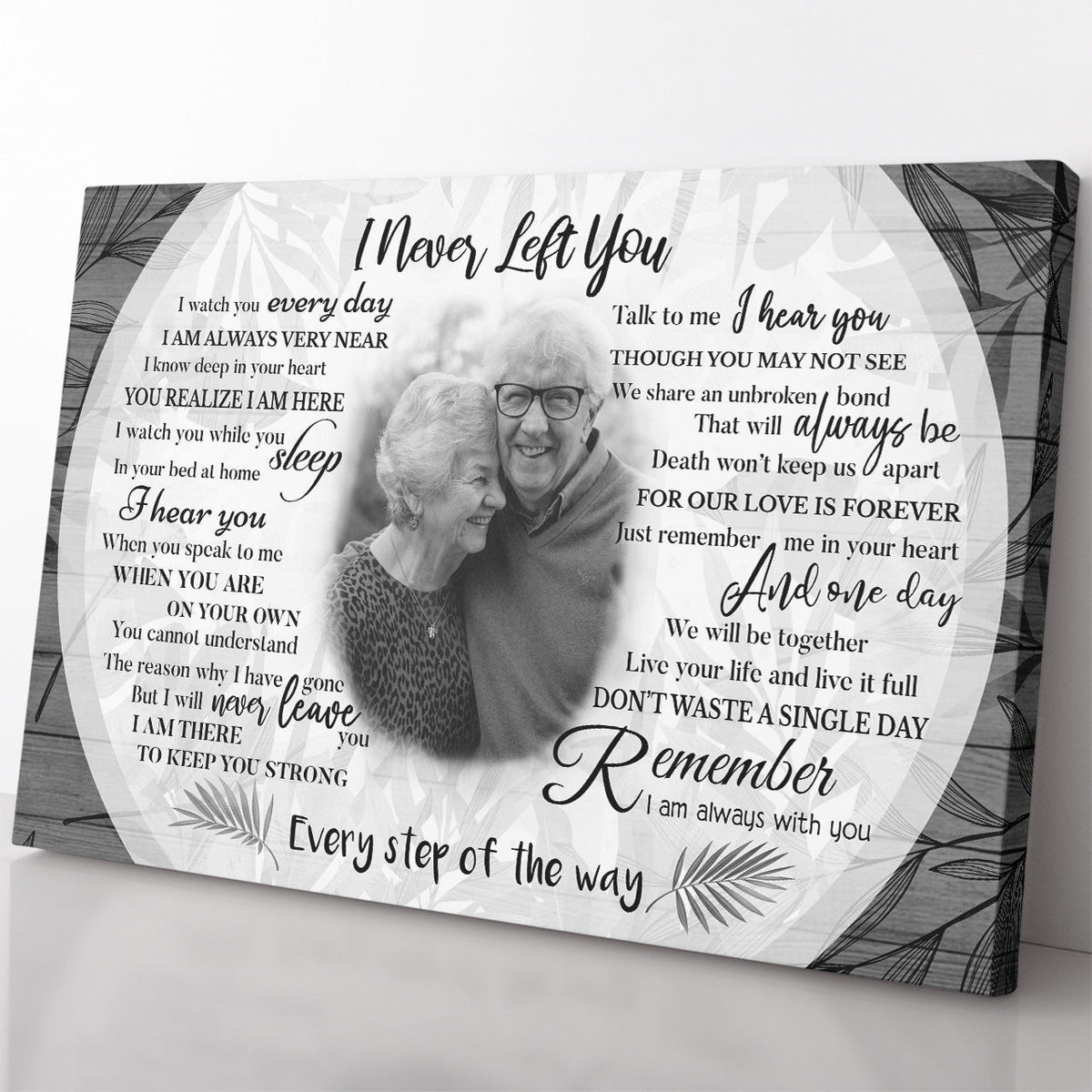 Personalized Custom Photo I Never Lelf You Memorial Gift Wall Art, Memorial Gift Wall Art Framed Prints, Canvas