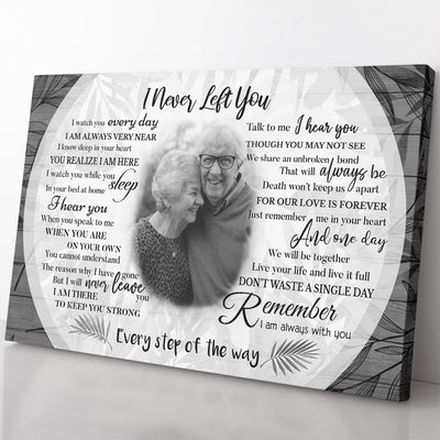 Personalized Custom Photo I Never Lelf You Memorial Gift Wall Art, Memorial Gift Wall Art Framed Prints, Canvas