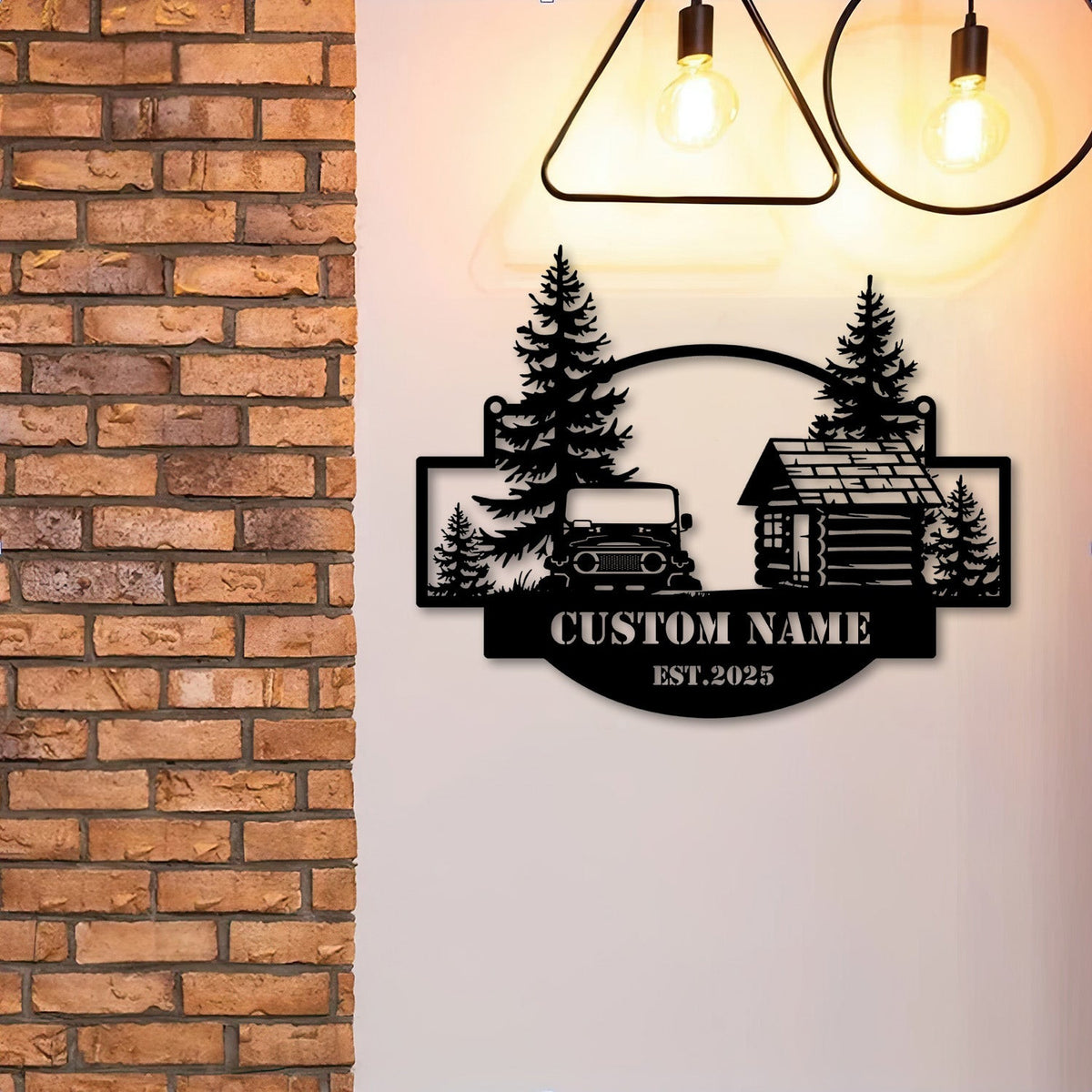 Personalized Car Fj40 Metal Sign Offroad Truck Pine Forest Cabin Style Custom Metal Wall Art Gift for Husband