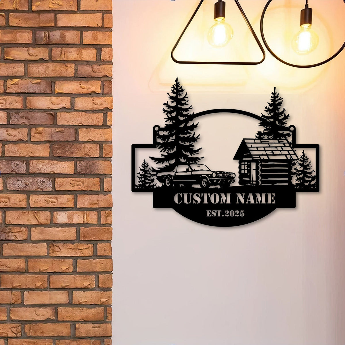Ford Mustang Metal Sign 1968 Mustang Rustic Pine Forest Garage Decor Personalized Car Wall Art Gift for Husband