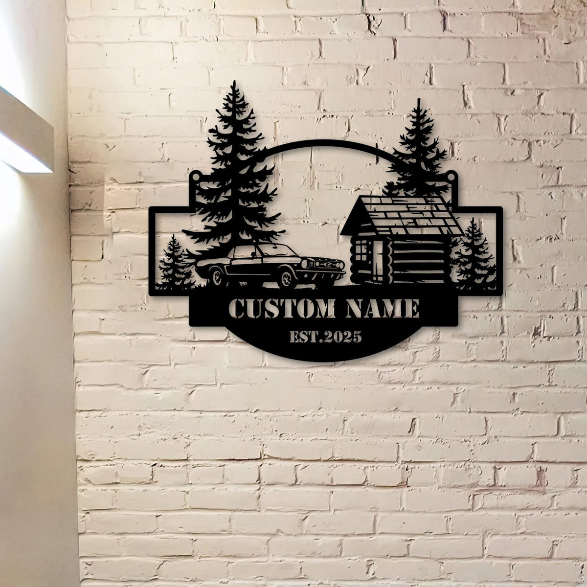 Ford Mustang Metal Sign 1968 Mustang Rustic Pine Forest Garage Decor Personalized Car Wall Art Gift for Husband
