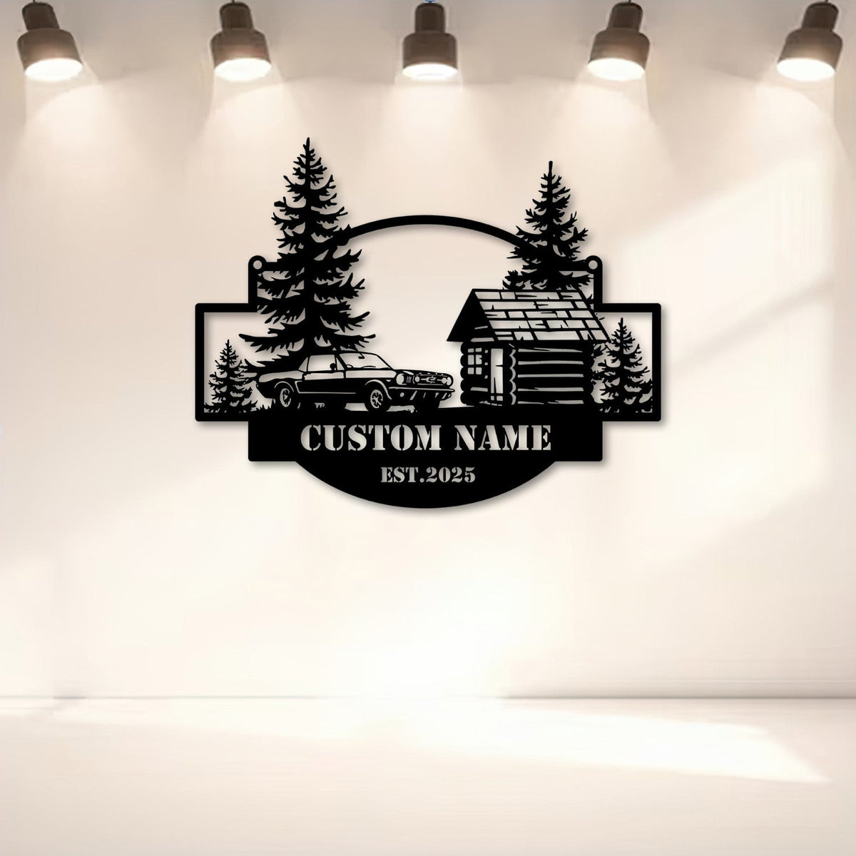 Ford Mustang Metal Sign 1968 Mustang Rustic Pine Forest Garage Decor Personalized Car Wall Art Gift for Husband