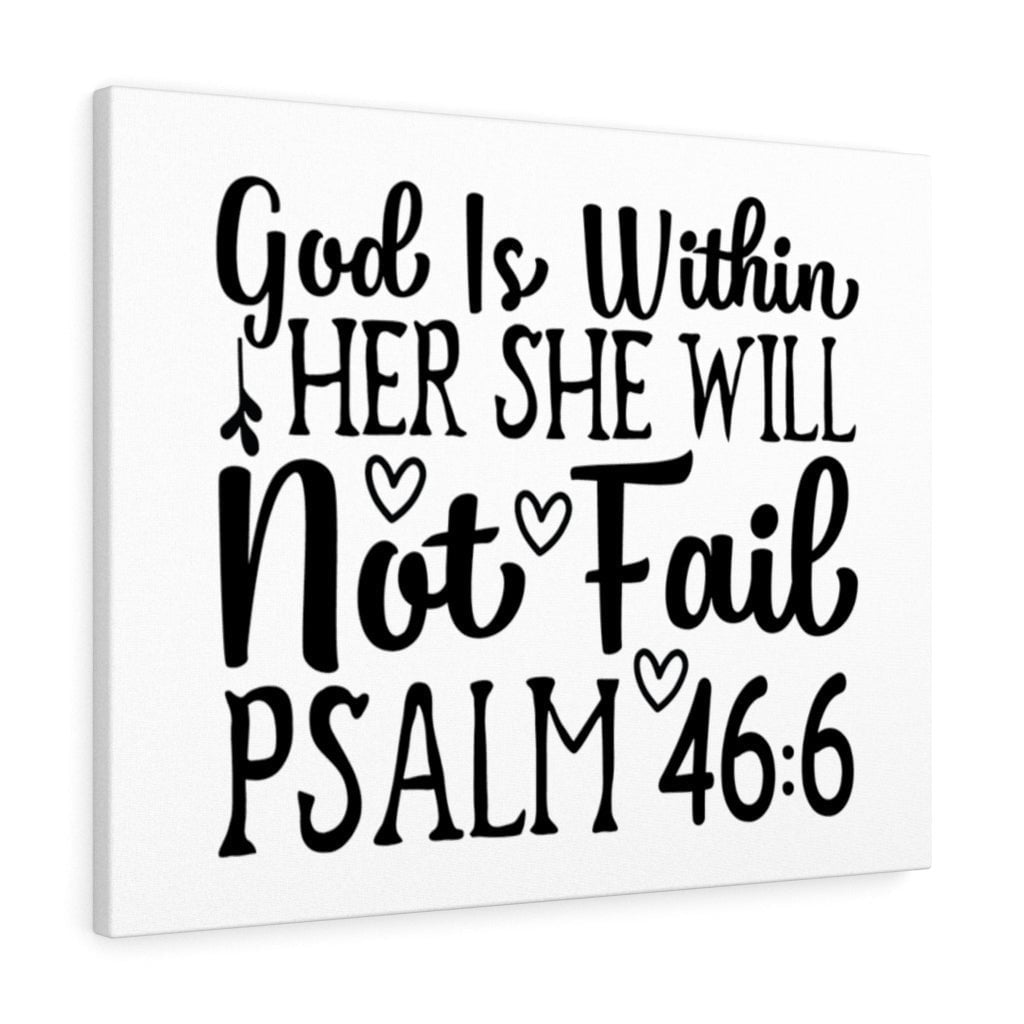 Scripture Canvas God Is Within Psalm 46:6 Christian Wall Art Bible Verse Meaningful Home Decor Gifts Unique Housewarming Gift Ideas Framed Prints, Canvas