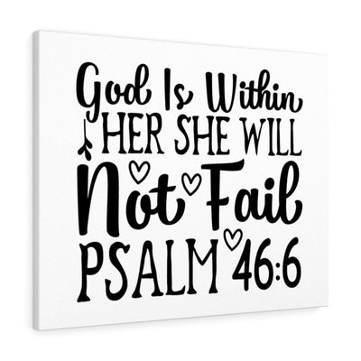 Scripture Canvas God Is Within Psalm 46:6 Christian Wall Art Bible Verse Meaningful Home Decor Gifts Unique Housewarming Gift Ideas Framed Prints, Canvas