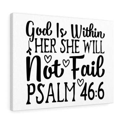 Scripture Canvas God Is Within Psalm 46:6 Christian Wall Art Bible Verse Meaningful Home Decor Gifts Unique Housewarming Gift Ideas Framed Prints, Canvas