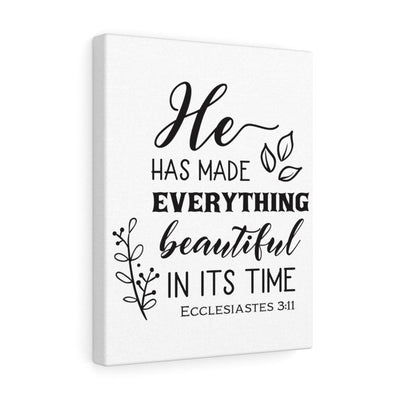 Scripture Canvas He Has Made Ecclesiastes 3:11 Christian Wall Art Bible Verse Meaningful Home Decor Gifts Unique Housewarming Gift Ideas Framed Prints, Canvas