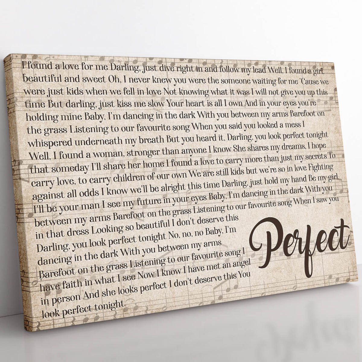 Wedding Song Lyrics Wall Art, First Dance Song Wall Art Anniversary Gift Ideas Framed Prints, Canvas