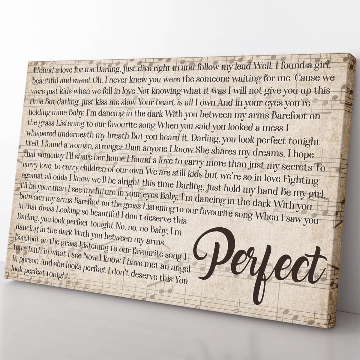 Wedding Song Lyrics Wall Art, First Dance Song Wall Art Anniversary Gift Ideas Framed Prints, Canvas