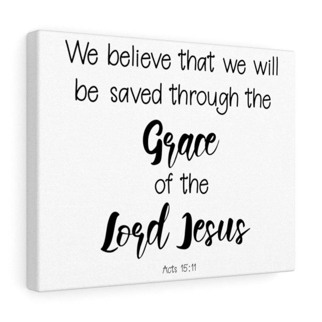 Scripture Canvas Grace Of The Lord Jesus Acts 15:11 Christian Wall Art Bible Verse Meaningful Home Decor Gifts Unique Housewarming Gift Ideas Framed Prints, Canvas
