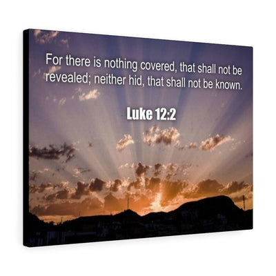 Scripture Canvas Nothing Covered Luke 12:2 Christian Wall Art Bible Verse Meaningful Home Decor Gifts Unique Housewarming Gift Ideas Framed Prints, Canvas