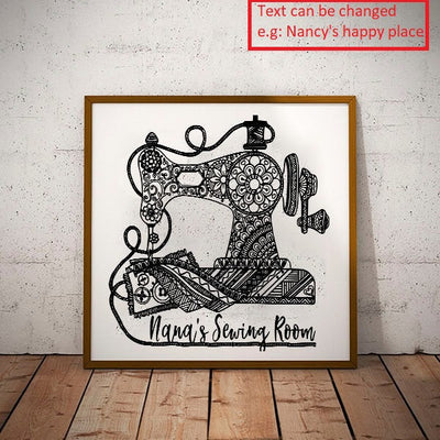 Sewing Lovers Nana's She Shed Personalized Wall Art Framed Prints, Canvas