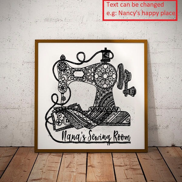 Sewing Lovers Nana's She Shed Personalized Wall Art Framed Prints, Canvas