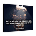 Scripture Canvas Jesus Died and Rose Again 1 Thessalonians 4:14 Christian Wall Art Bible Verse Meaningful Home Decor Gifts Unique Housewarming Gift Ideas Framed Prints, Canvas