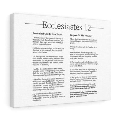 Scripture Canvas His Commandments Ecclesiastes 12 Christian Wall Art Bible Verse Meaningful Home Decor Gifts Unique Housewarming Gift Ideas Framed Prints, Canvas