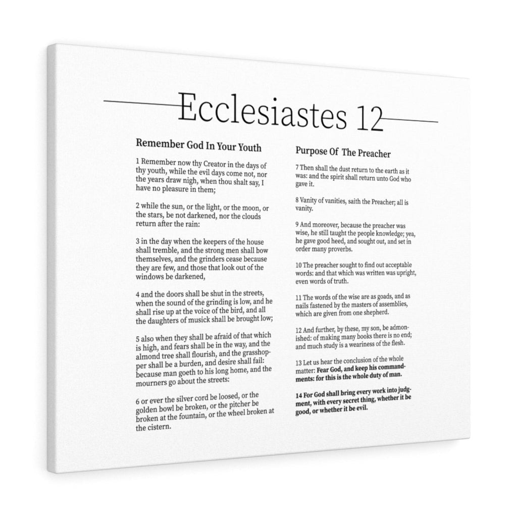 Scripture Canvas His Commandments Ecclesiastes 12 Christian Wall Art Bible Verse Meaningful Home Decor Gifts Unique Housewarming Gift Ideas Framed Prints, Canvas