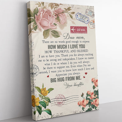 Custom Wall Art Letter Gift For Mom From Daughter, Express How Much I Love You Wall Art For Mom Framed Prints, Canvas