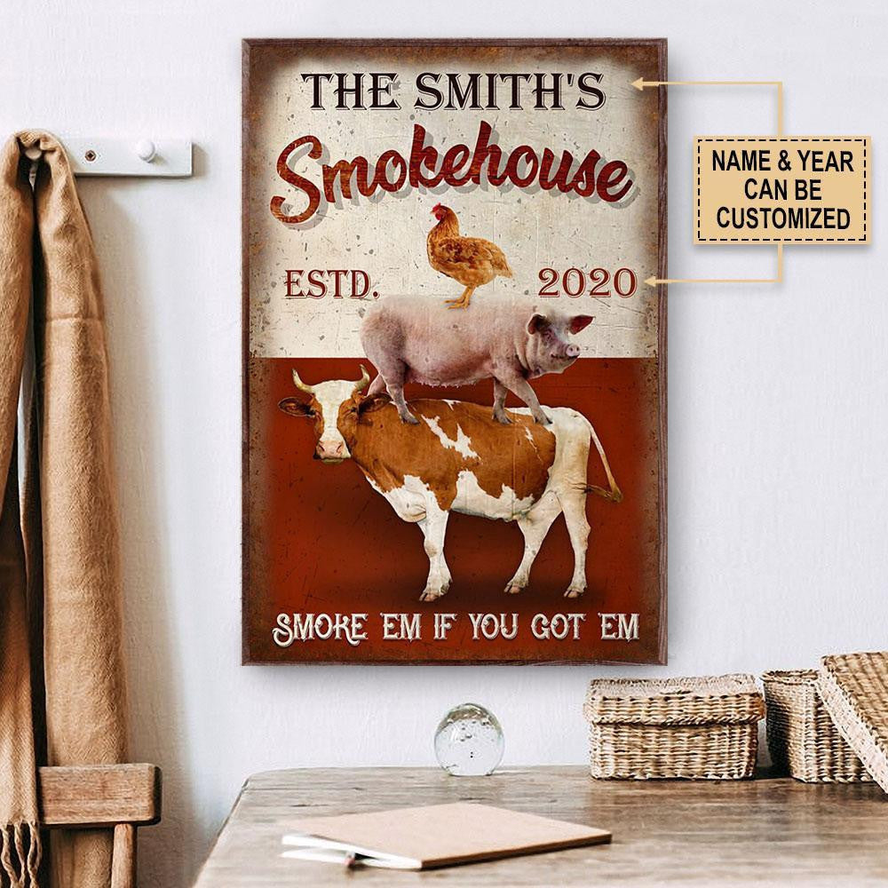Personalized Bbq Smoke Houseaeticon Wall Art Framed Prints, Canvas