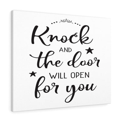 Scripture Canvas The Door Will Christian Wall Art Meaningful Home Decor Gifts Unique Housewarming Gift Ideas Framed Prints, Canvas