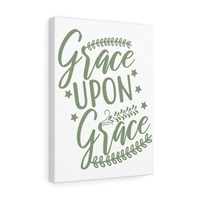 Scripture Canvas Grace Upon Grace Christian Wall Art Meaningful Home Decor Gifts Unique Housewarming Gift Ideas Framed Prints, Canvas