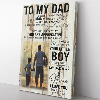Personalized Canvas Painting, Canvas Hanging Wall Art Gift For Dad, You Will Always Be My Dad My Hero Wall Art Framed Prints, Canvas