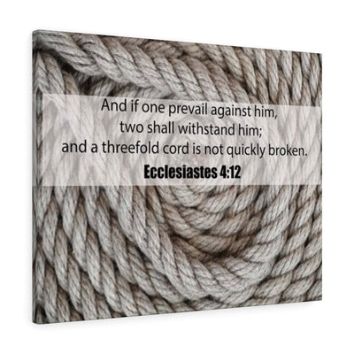 Scripture Canvas Threefold Cord Ecclesiastes 4:12 Christian Wall Art Bible Verse Meaningful Home Decor Gifts Unique Housewarming Gift Ideas Framed Prints, Canvas